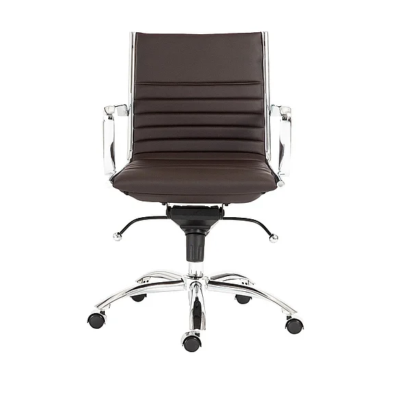 Euro Style Dirk Low Back Office Chair in Leatherette 00674BRN