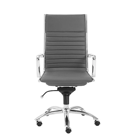 Euro Style Dirk High Back Office Chair in Gray with Chromed Steel Base 00675GRY