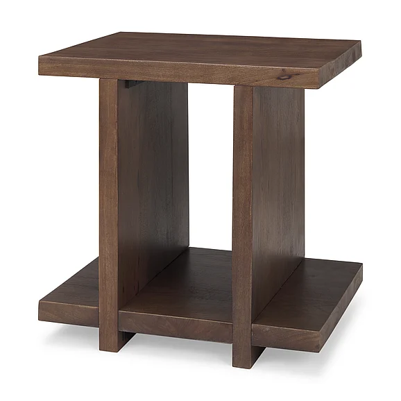 Mercana Nohr Medium Brown Wood Accent Table 70108