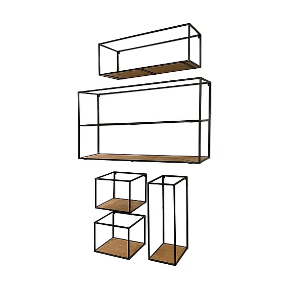 Mercana Riaz Set of 5 Wood & Metal Shelves 70046 PROMO