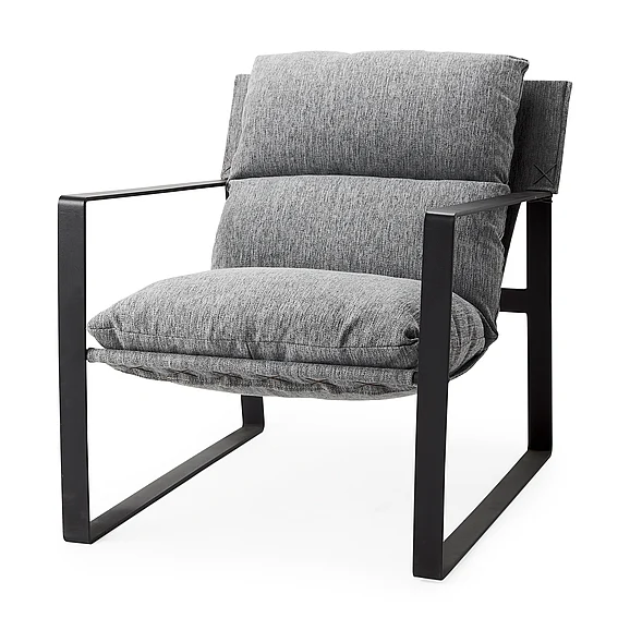 Mercana Guilia Castlerock Gray With Metal Frame Sling Accent Chair 69002 PROMO