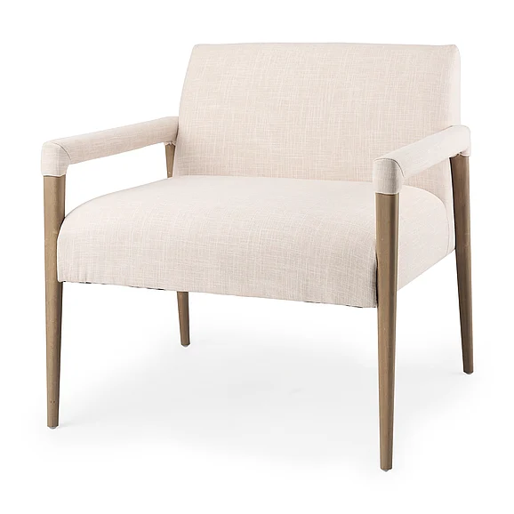 Mercana Palisades Cream Upholstery w/ Solid Wood Accent Chair 69919