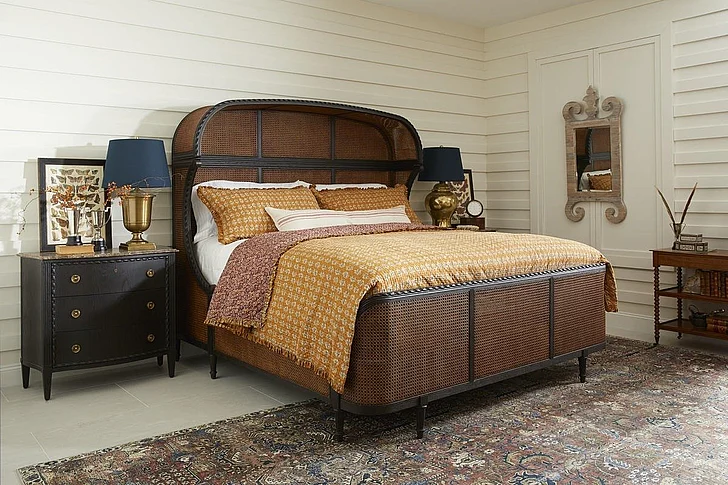 Jonathan Charles 2pc Tangiers King Shelter Bedroom Set in Ebonized Oak