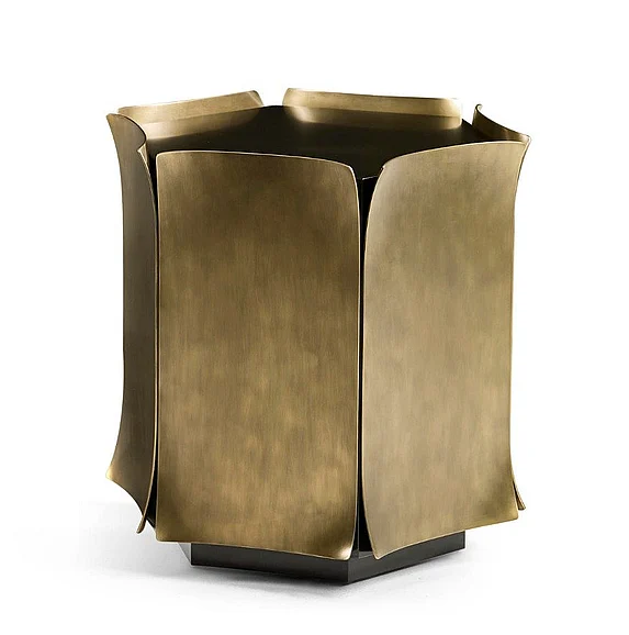 Jonathan Charles Hammersmith End Table in Satin Brass 007-3-AN0-SBR