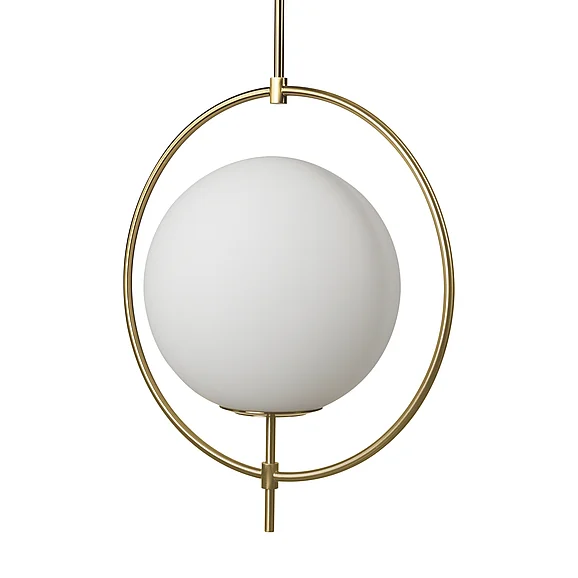 Mercana Farrah Frosted Glass Globe w/ Gold Metal Pendant Light 70198