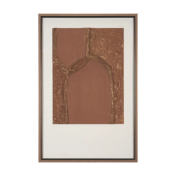 Mercana Terracotta Arches I by Studio M a handmade Original Framed 3D Textured Artwork under Glass 15201