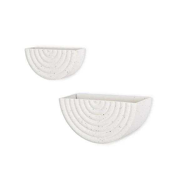 Mercana Shilo Matte White Metal Hanging Wall Planter (Set of 2) 70533