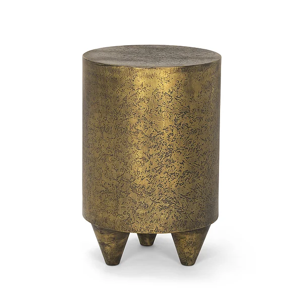 Mercana Rosh Textured Gold Metal w/ Acid Wash Accent Table 70741