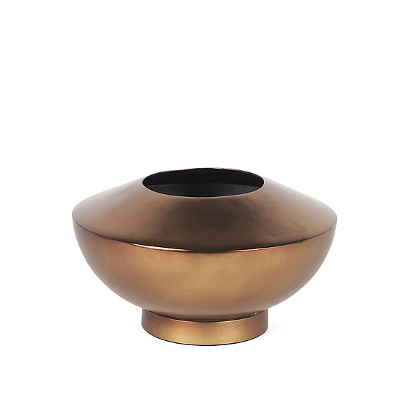 Mercana Quiana Medium Textured Gold Metal Vase 70663