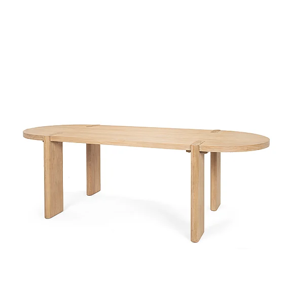 Mercana Sohan Light Brown Wood Oval Dining Table 70854
