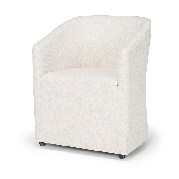 Mercana Sondra Oatmeal Performance Fabric Upholstered Club Dining Chair 70807 CLOSEOUT