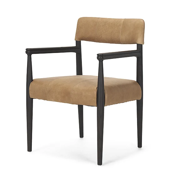 Mercana Toni Dark Brown Wood w/ Chestnut Leather Dining Chair 70930 CLOSEOUT