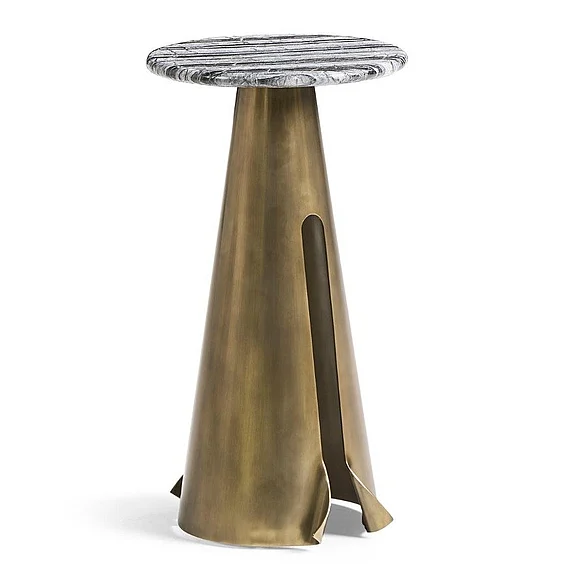 Jonathan Charles Hammersmith Drink Table in Satin Brass 009-3-DQ1-BRO