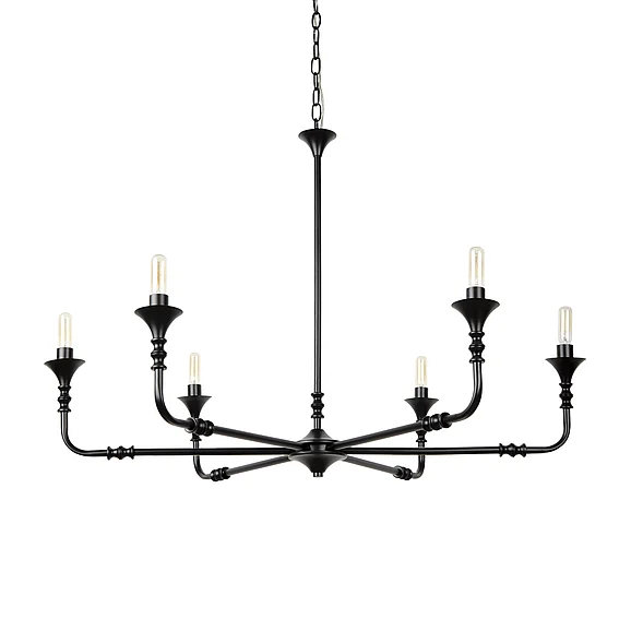 Mercana Gabriel Small Matte Black Chandelier 70694 CLOSEOUT