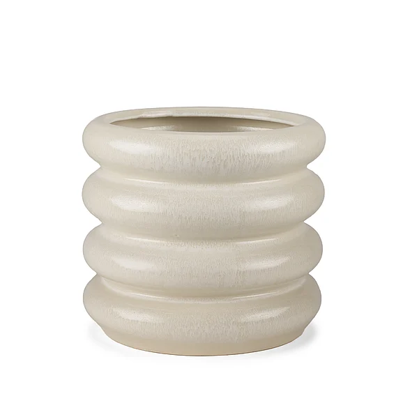 Mercana Twyla Short Glazed Floor Vase in Cream 70981 PROMO