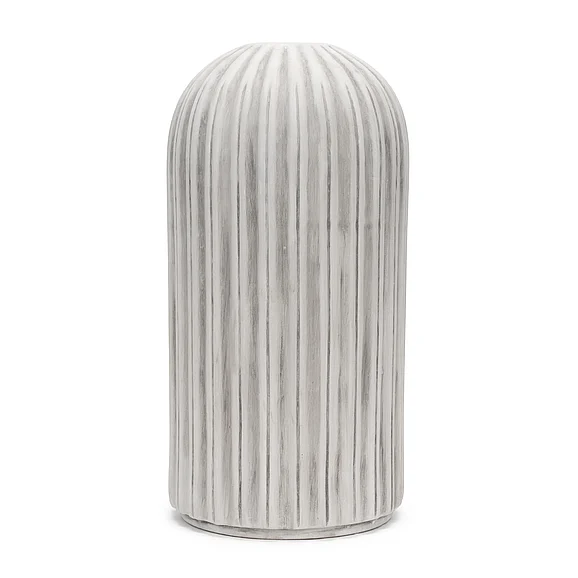 Mercana Ummi Tall Gray Antiquing Ceramic Vase in Off White 70998 PROMO