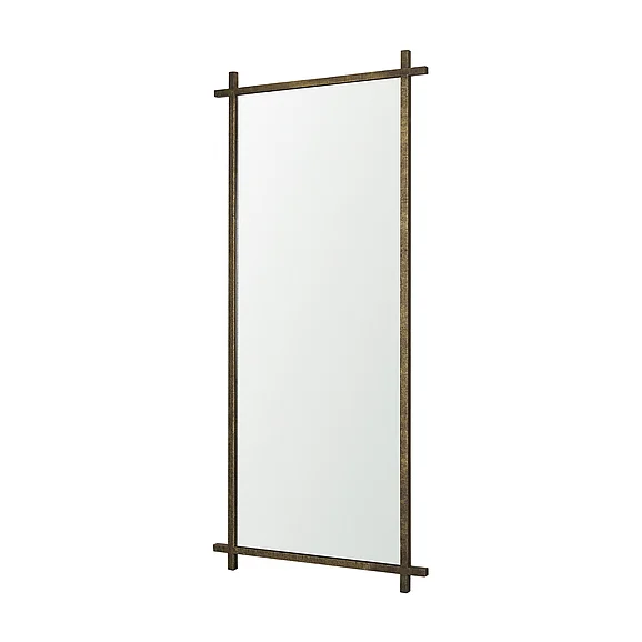 Mercana Tori Textured Metal Cross Frame Wall Mirror in Gold 70912 PROMO