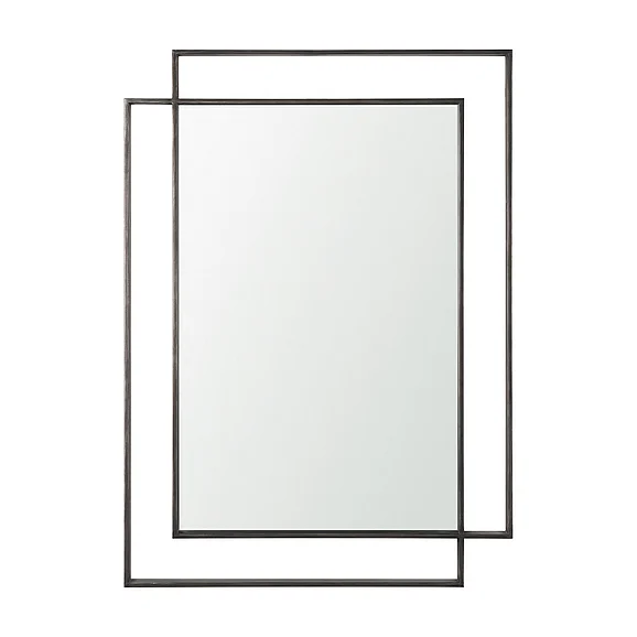 Mercana Tiva Rectangular Dual Metal Frame Mirror in Gunmetal 70904 PROMO