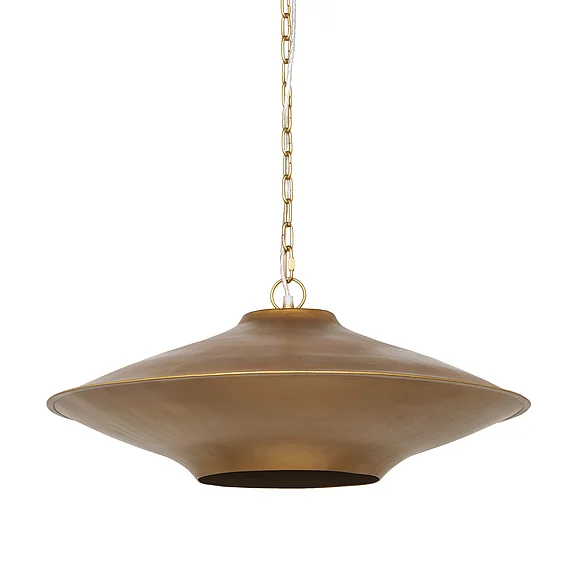 Mercana Titus 1-Light Metal Disc Pendant in Brass 70913 PROMO