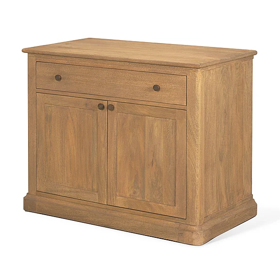 Mercana Baron Solid Wood w/ Gunmetal Knobs 2-Door Accent Cabinet in Light Brown 71121 PROMO