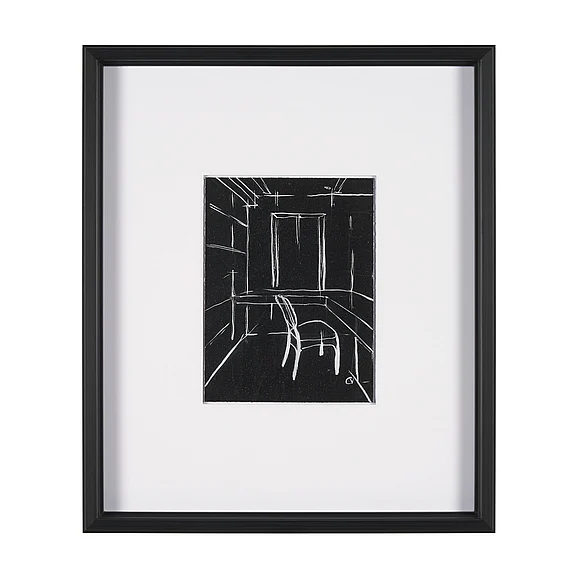 Mercana Interior Sketch II by Mercana Studio a Hand Embellished Framed Art Print Matted under Glass 15674
