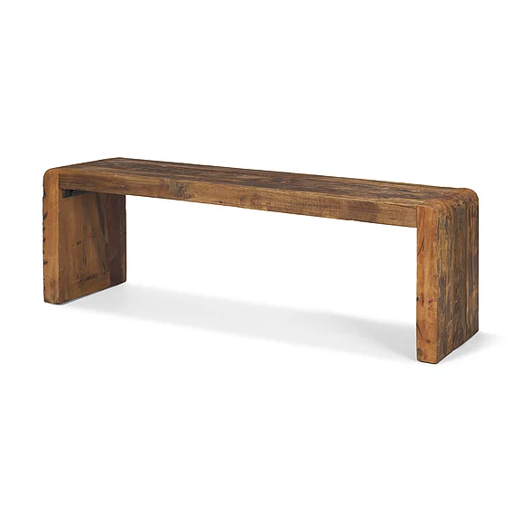 Mercana Estelle Rustic Brown Reclaimed Wood Bench 71036