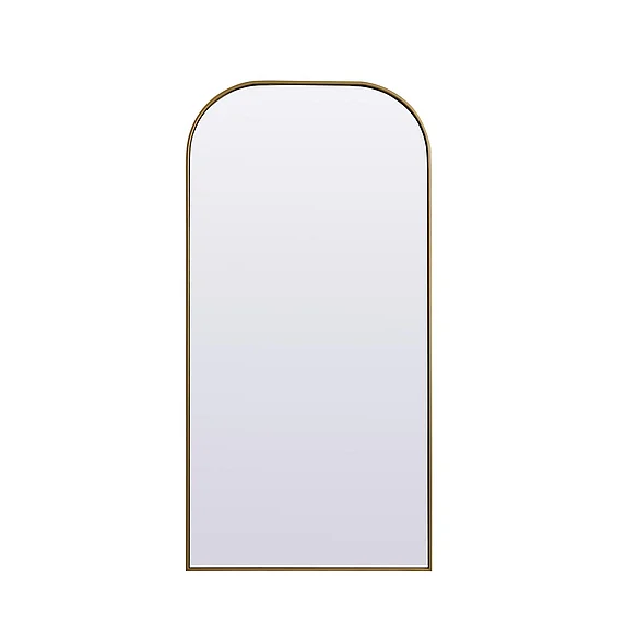 Elegant Metal Frame Arch Full Length Mirror 32X66 In. in Brass MR1B3266BRS