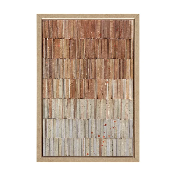 Mercana Terracotta Wall II by Flora Kouta Hand Embelished Textured Framed Canvas 102712-FS