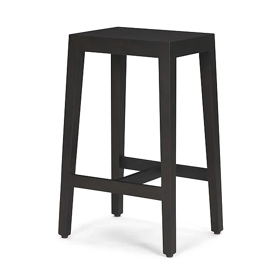 Mercana Colony Black-Brown Solid Wood Counter Stool 71133
