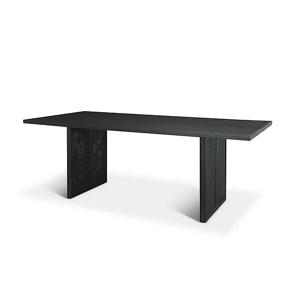 Mercana Grier 84" Black Wood w/ Black Cane Dining Table 71144