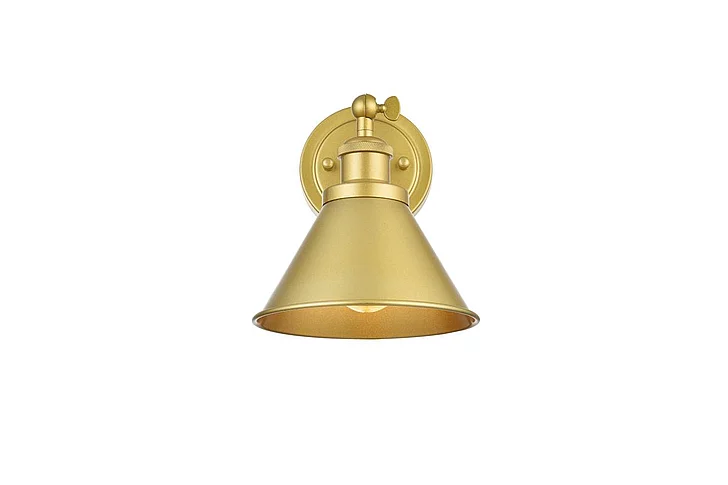 Elegant Bentley 1 Light Brass Bath Sconce LD7324W7BRA
