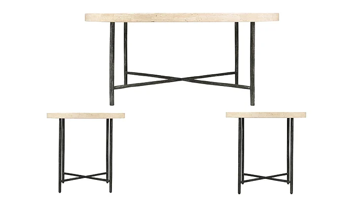 Hooker Furniture Driftwood 3pc Occasional Table Set in Gray