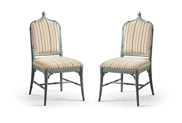 Jonathan Charles Baronial Dining Side Chair in Blue Faded Oak 010-2-131-BFO (Set of 2)