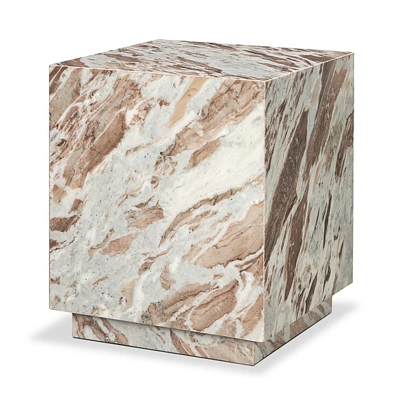 Mercana Matteo Solid Pink Marble Square Side Table 71191