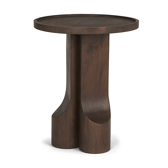 Mercana Cayson Dark Brown Sculptural Round Accent Table 71212