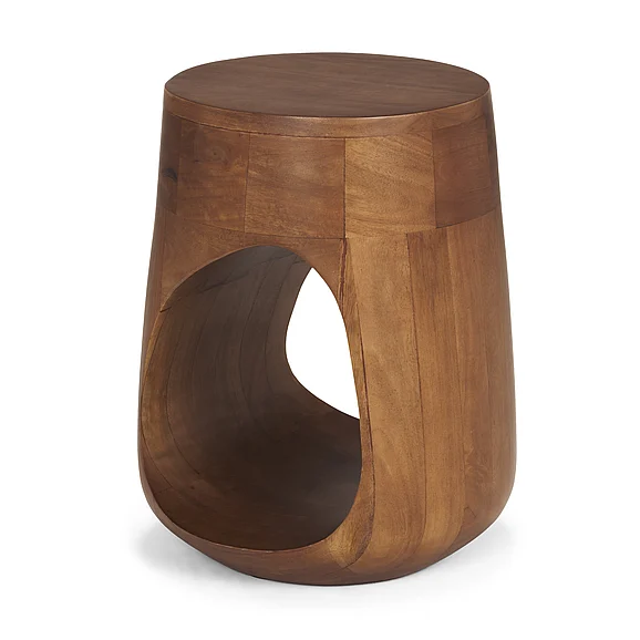Mercana Cove Mid-Brown Sculptural Open Side Table 71224