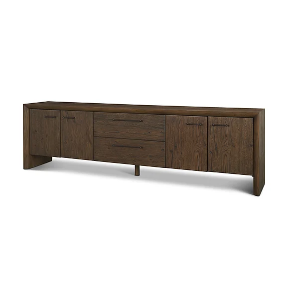 Mercana Belford 94" Dark Brown Oak Wood Media Console 71229