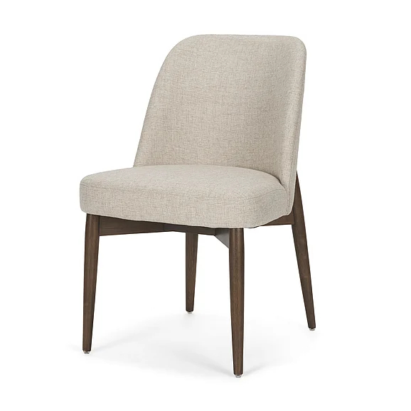 Mercana Abbie Curved Back Oatmeal Fabric Armless Dining Chair (Set of 2) 71246;71246