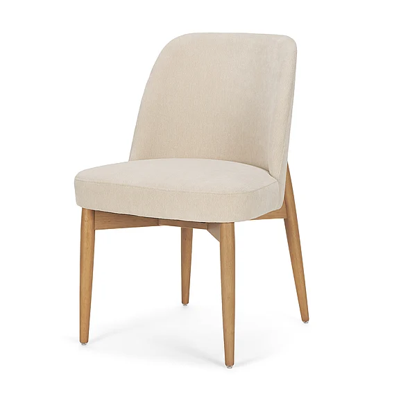 Mercana Abbie Curved Back Oatmeal Fabric Dining Side Chair (Set of 2) 71247;71247