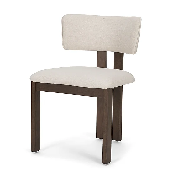 Mercana Soho Curved Open Back Cream Chenille Tripod Frame Dining Chair (Set of 2) 71249;71249