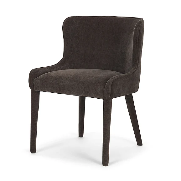 Mercana Nolan Slope Charcoal Chenille Dining Chair (Set of 2) 71252;71252