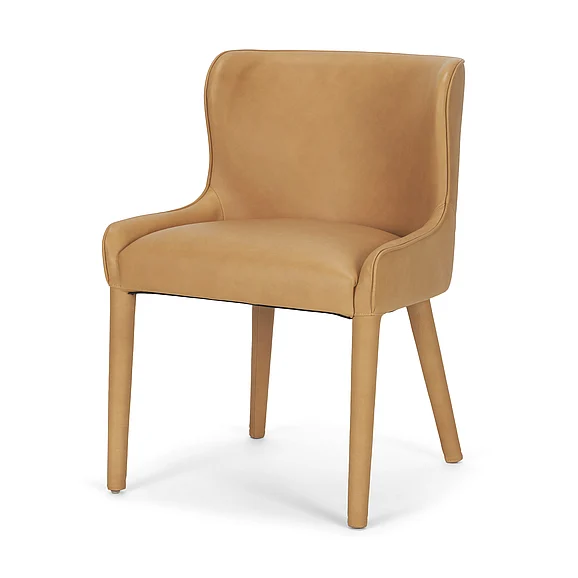 Mercana Nolan Slope Tan Leather Dining Chair (Set of 2) 71253;71253