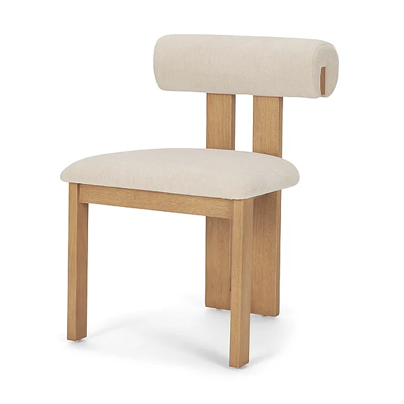 Mercana Tribeca Curve Open Back Cream Chenille Tripod Frame Dining Chair (Set of 2) 71259;71259