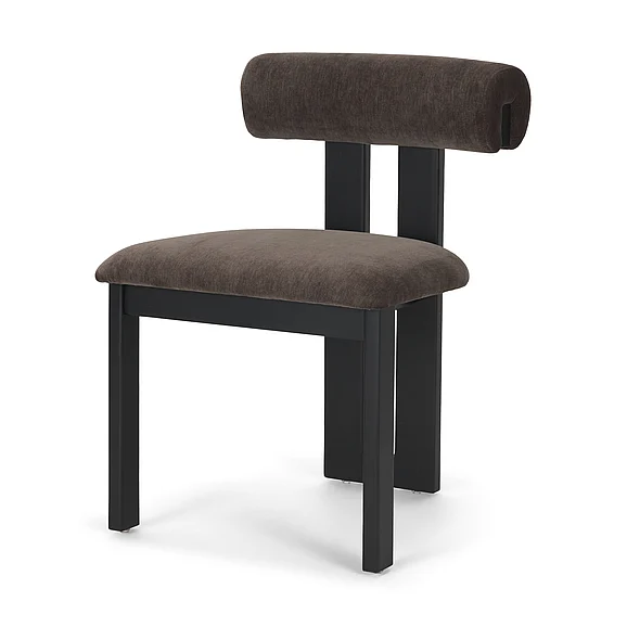 Mercana Tribeca Curve Open Back Charcoal Chenille Tripod Frame Dining Chair (Set of 2) 71260;71260