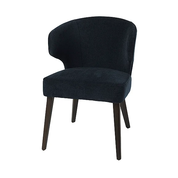 Mercana Niles 20-Inch Seat Height Navy Fabric Seat W/ Dark Brown Wooden Legs Wingback Dining Chair 69562V