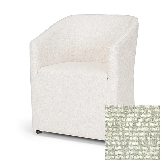 Mercana Sondra Cream Performance Fabric Upholstered Club Dining Chair 71271