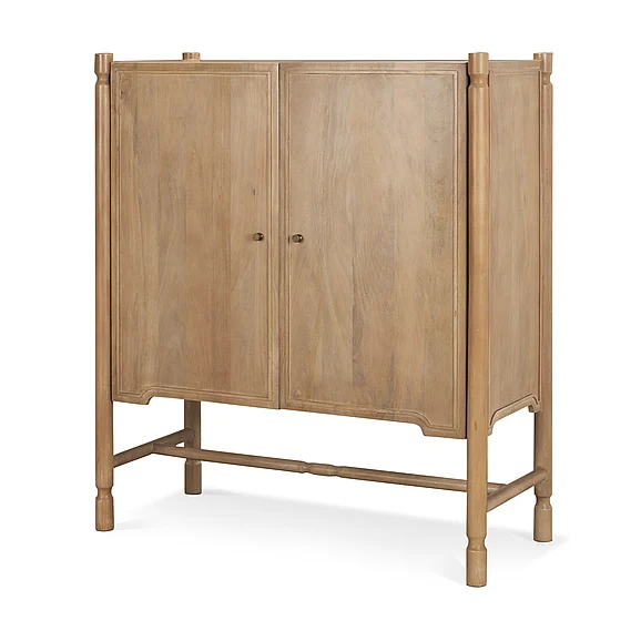 Mercana Phil Light Brown Wood 2 Door Bar Cabinet 71127