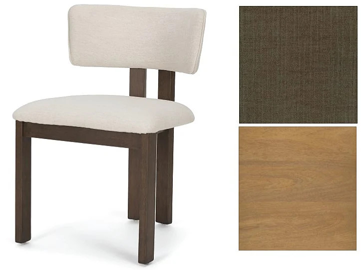 Mercana Soho Curved Open Back Brown Fabric w/ Light Brown Tripod Frame Dining Chair 71317