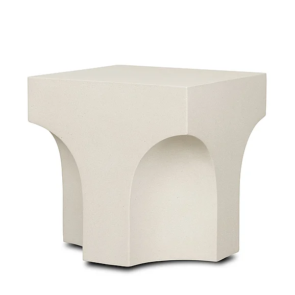 Mercana Bunda Square Sculptural Stone Finish Accent Table 71282