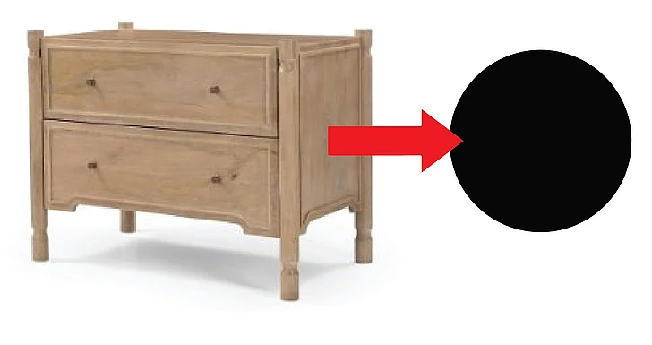 Mercana Phil Black Wood 2 Drawer Accent Cabinet 71306